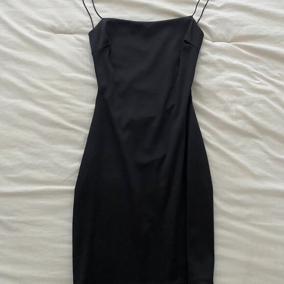 Black Satin Mini Dress (S) - Picture 1 of 1